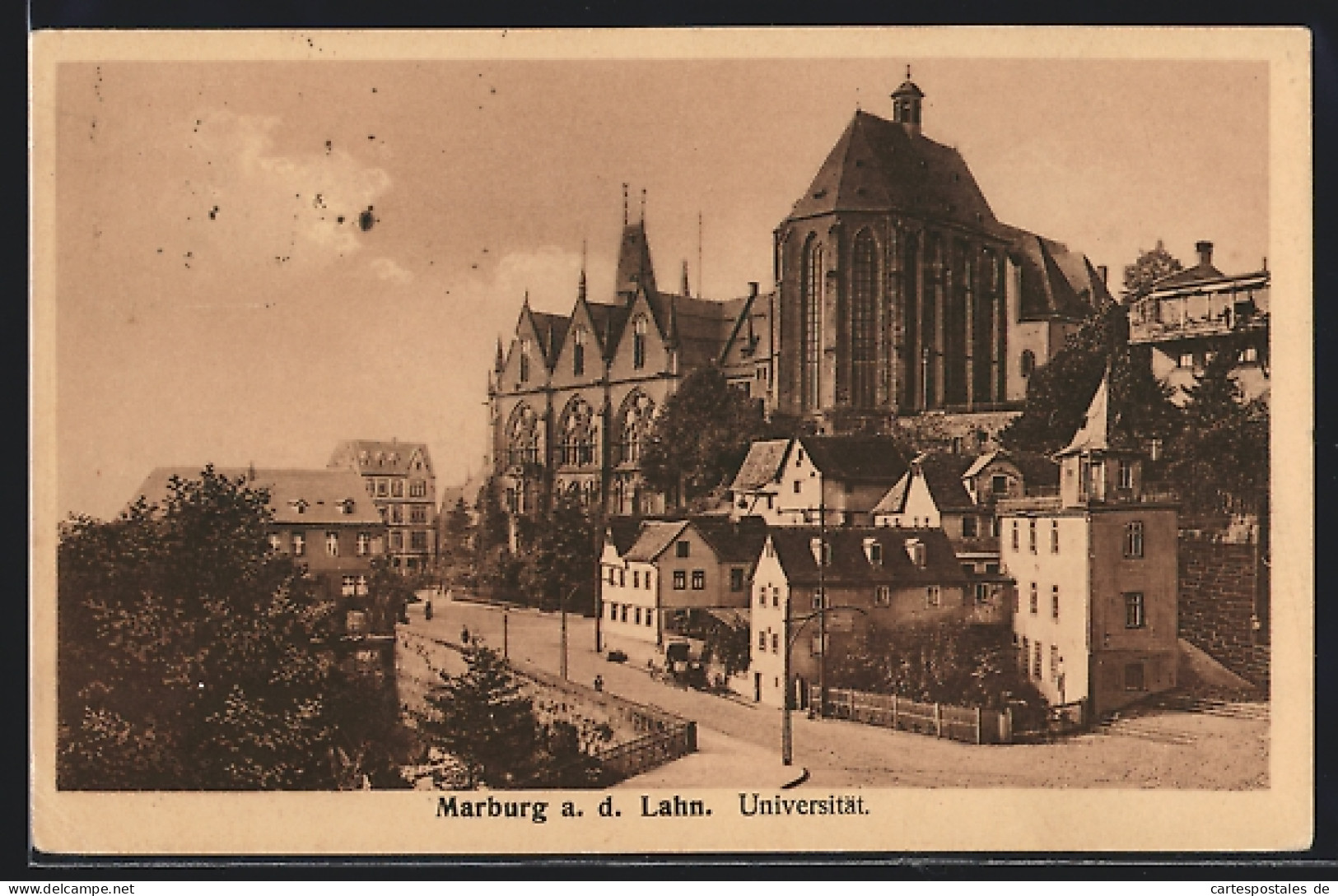 AK Marburg A. D. Lahn, Strassenpartie Mit Universität  - Marburg