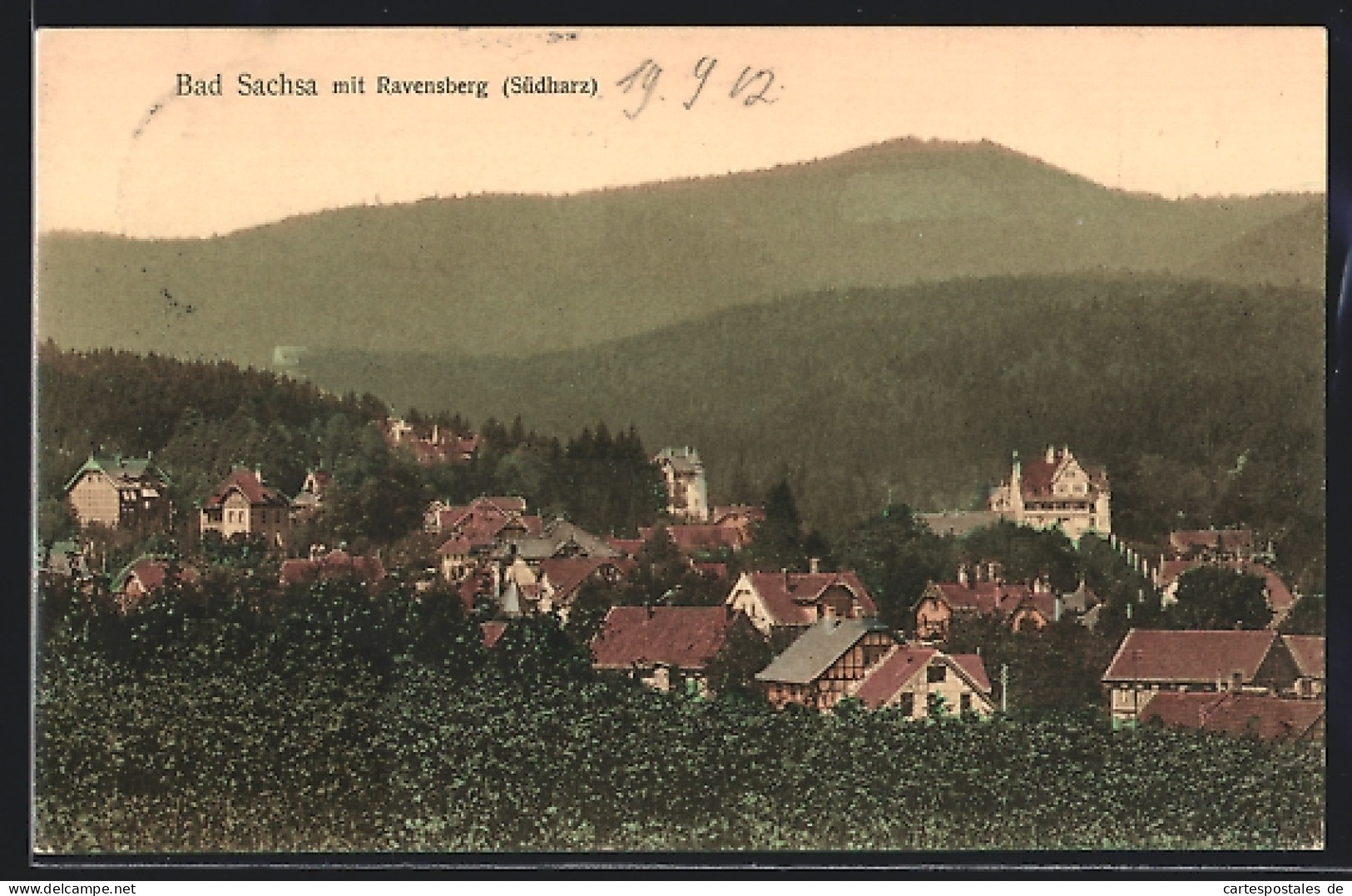 AK Bad Sachsa (Südharz), Panorama Der Ortschaft Mit Blick Auf Ravensberg  - Bad Sachsa