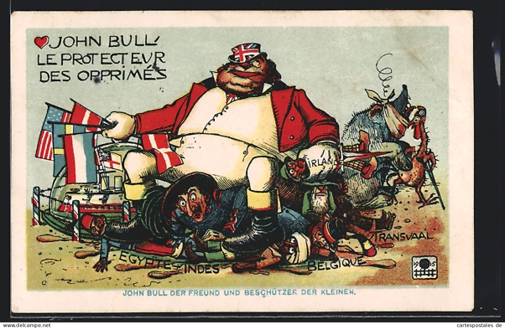 AK John Bull, Le Protecteur Des Opprimés  - War 1914-18