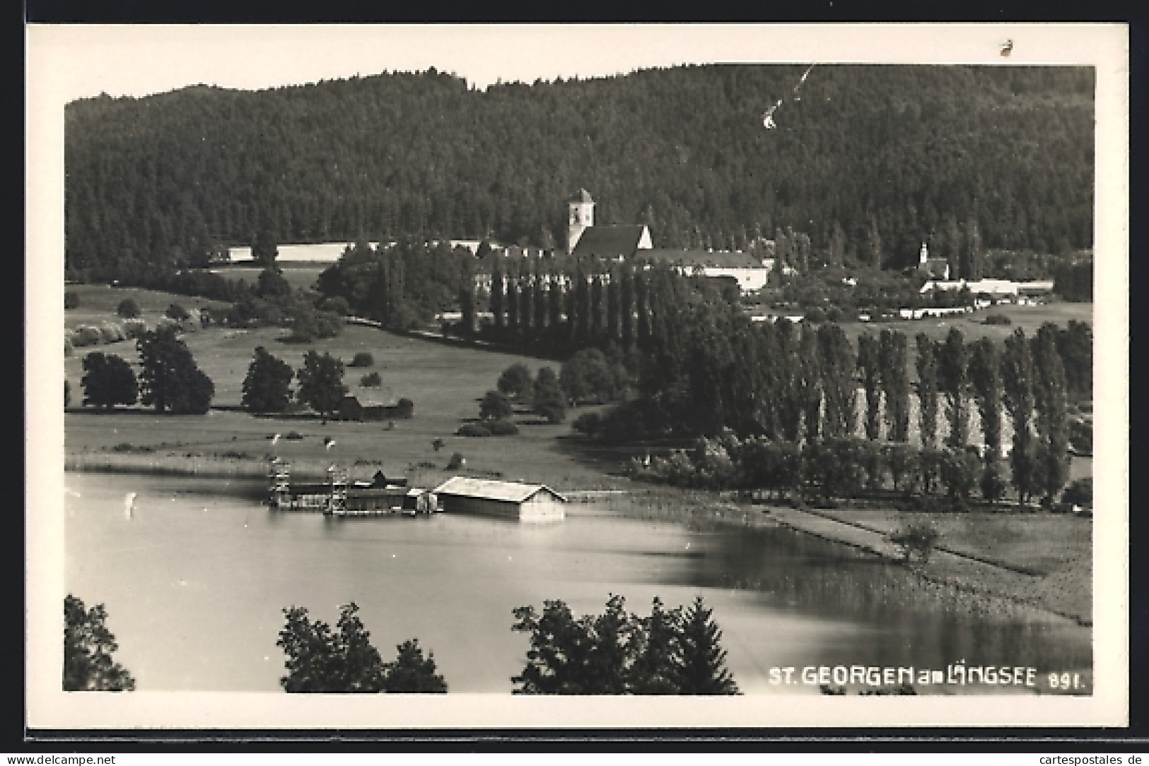 AK St. Georgen Am Längsee, Teilansicht Mit See  - Sonstige & Ohne Zuordnung