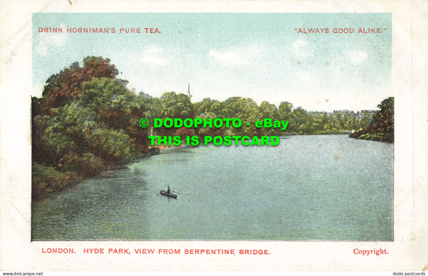 R558308 Drink Hornimans Pure Tea. Always Good Alike. London. Hyde Park. View Fro - Andere & Zonder Classificatie