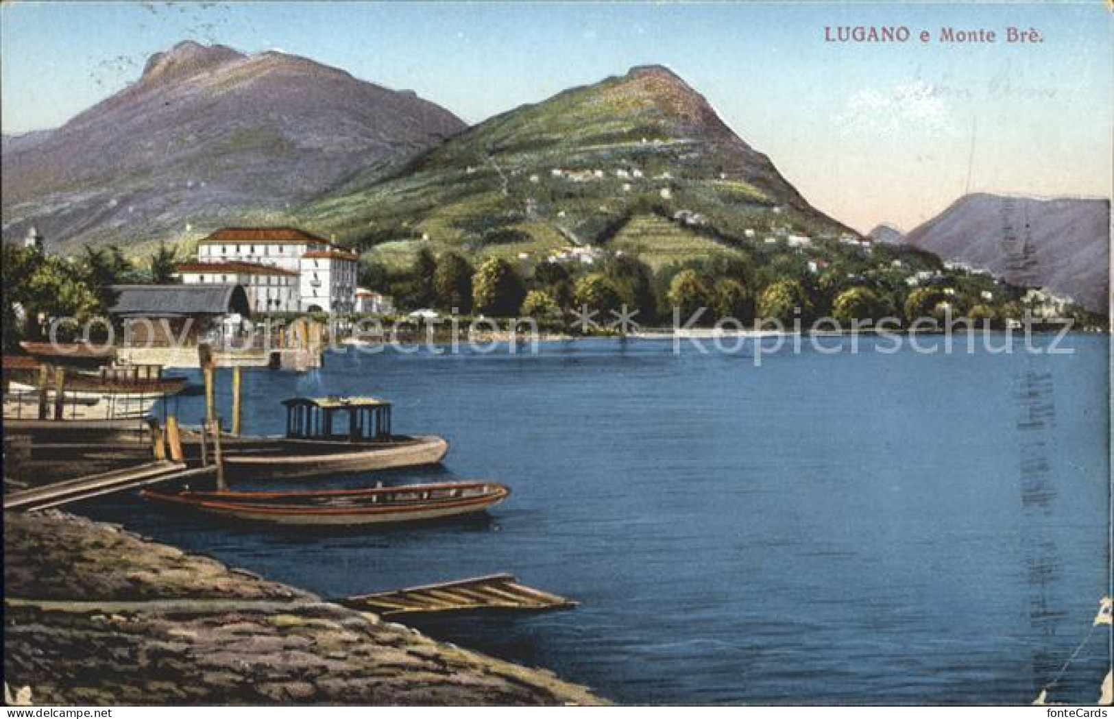 12045901 Lugano TI Uferpartie Am Luganersee Monte Bre Lugano - Sonstige & Ohne Zuordnung