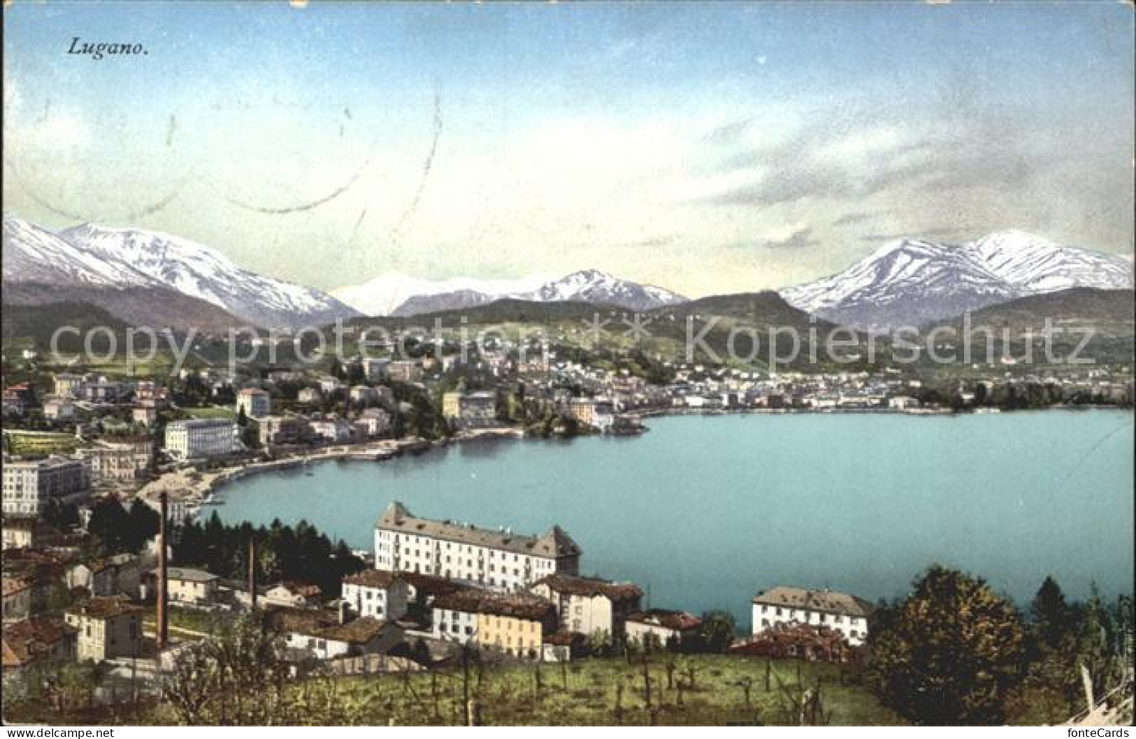 12045894 Lugano TI Veduta Generale Lago Luganersee Alpen Lugano - Otros & Sin Clasificación