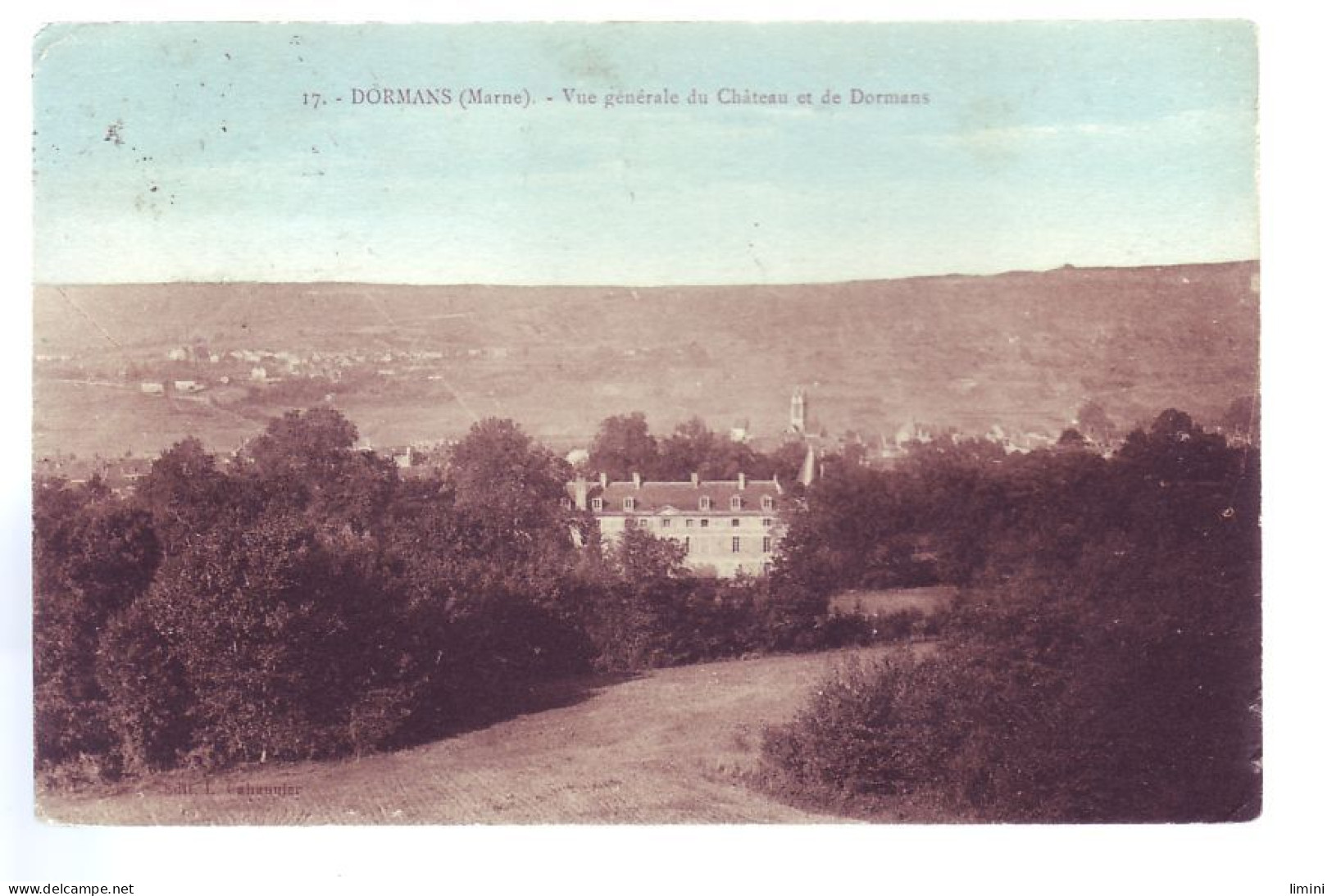 51 - DORMANS - VUE GÉNÉRALE DU CHATEAU ET DU VILLAGE - COLORISÉE -  - Dormans