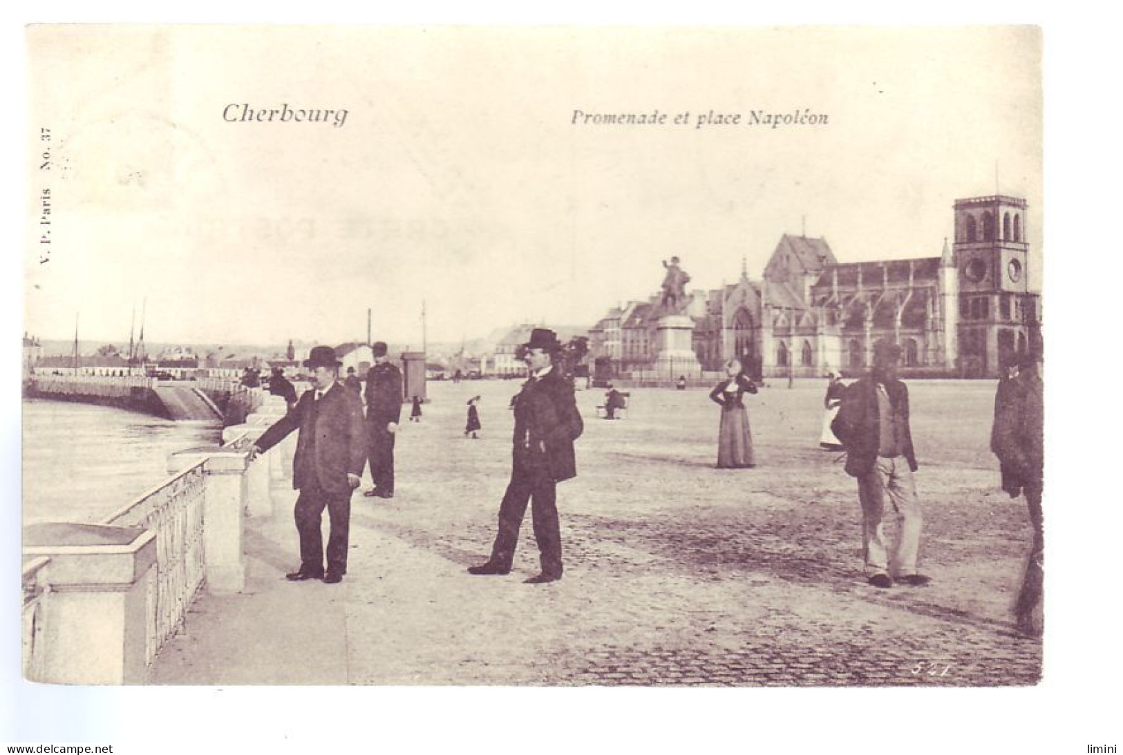 50 - CHERBOURG - PROMENADE ET PLACE NAPOLEON - ANIMÉE -  - Cherbourg
