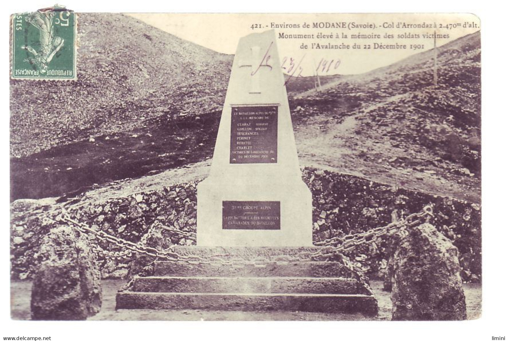 73 -  MODANE - COL D'ARONDAZ - MONUMENT AUX MORTS DES SOLDATS - ENVIRON DE MODANE -  - Modane