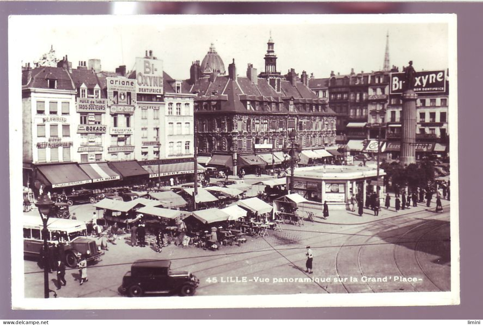 59 - LILLE - VUE PANORAMIQUE DE LA GRAND'PLACE - AUTOMOBILE - ANIMÉE -  - Lille