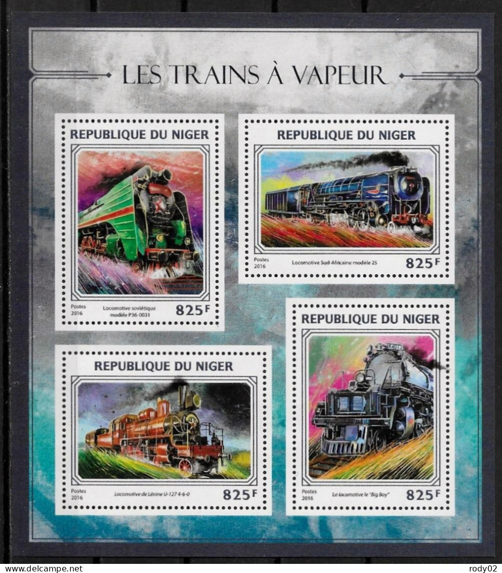 NIGER - TRAINS A VAPEUR - N° 3655 A 3658 ET BF 627 - NEUF** MNH - Trains