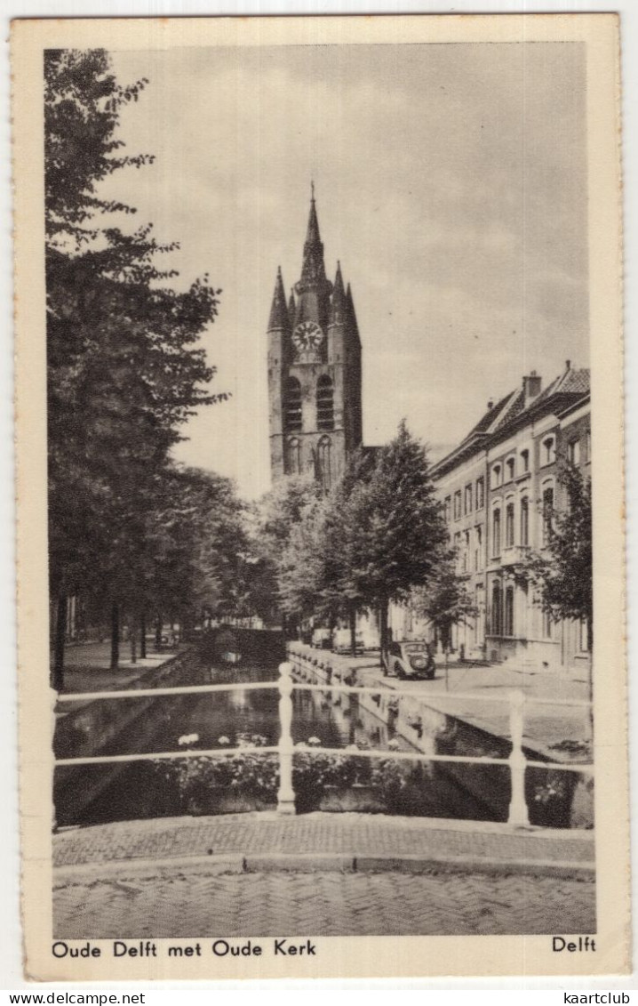 Delft : PEUGEOT 302 - Oude Delft Met Oude Kerk  - (Holland) - 1959 - Passenger Cars