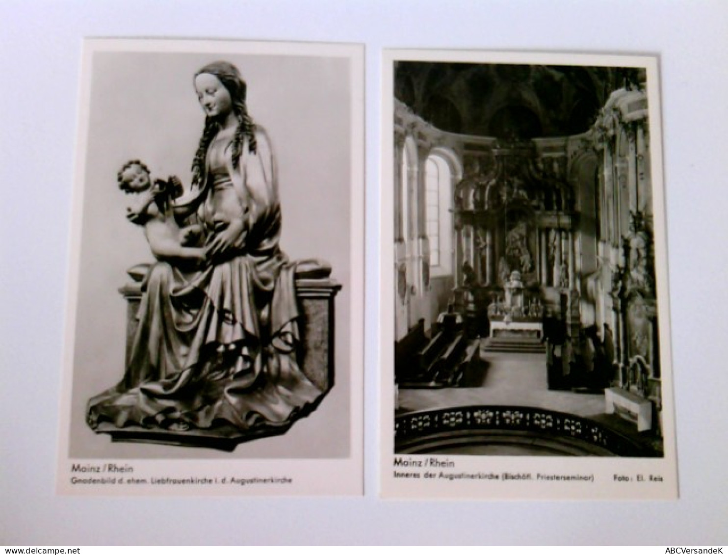 Mainz Am Rhein. Augustinerkirche. 2 X  Alte Ansichtskarte / Postkarte S/w. Ungel. Alter O.A. 1 X Innenres Der - Autres & Non Classés