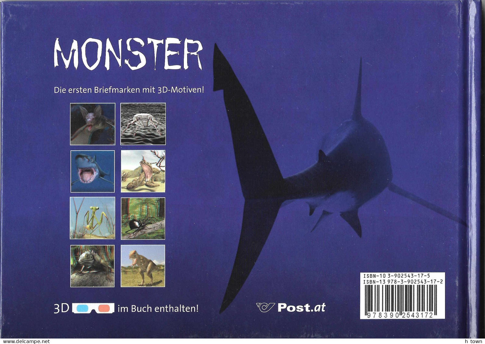 413  "Monster Animals" In 3D. Vampire Bat Mite White Shark Rattlesnake Mantis Widow Spider Iguana Tyrannosaurus Dinosaur - Other & Unclassified