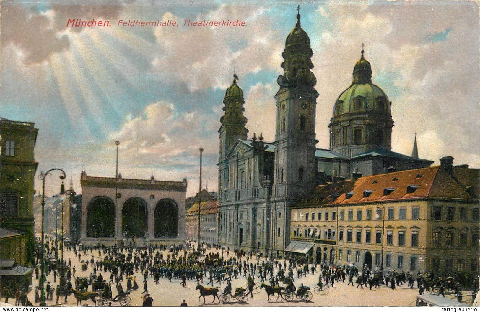 Germany Munchen Felderrnhalle. Theatinerkirche - München