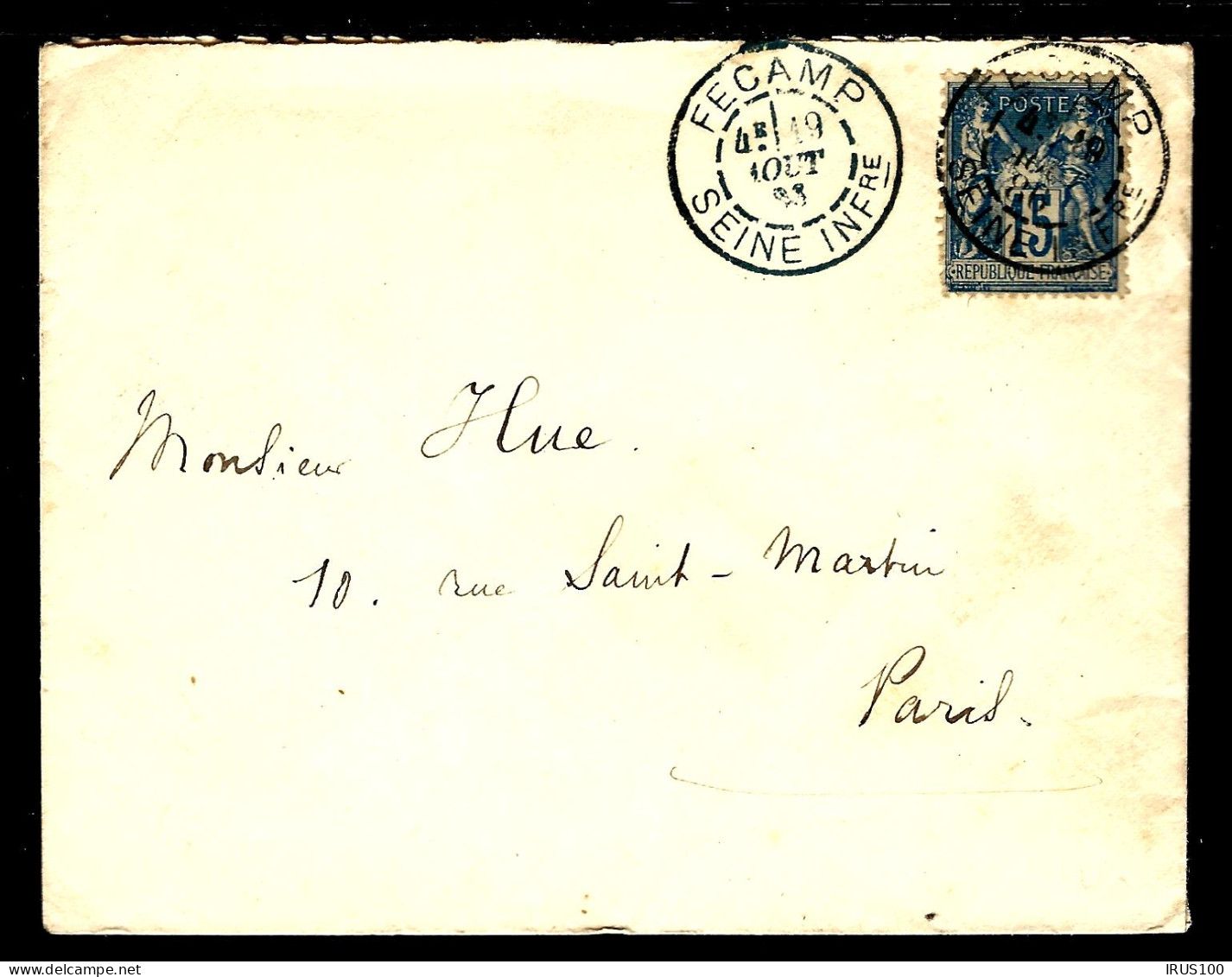 LETTRE DE FECAMP - 1880 - POUR PARIS - TYPE SAGE - 1876-1898 Sage (Tipo II)