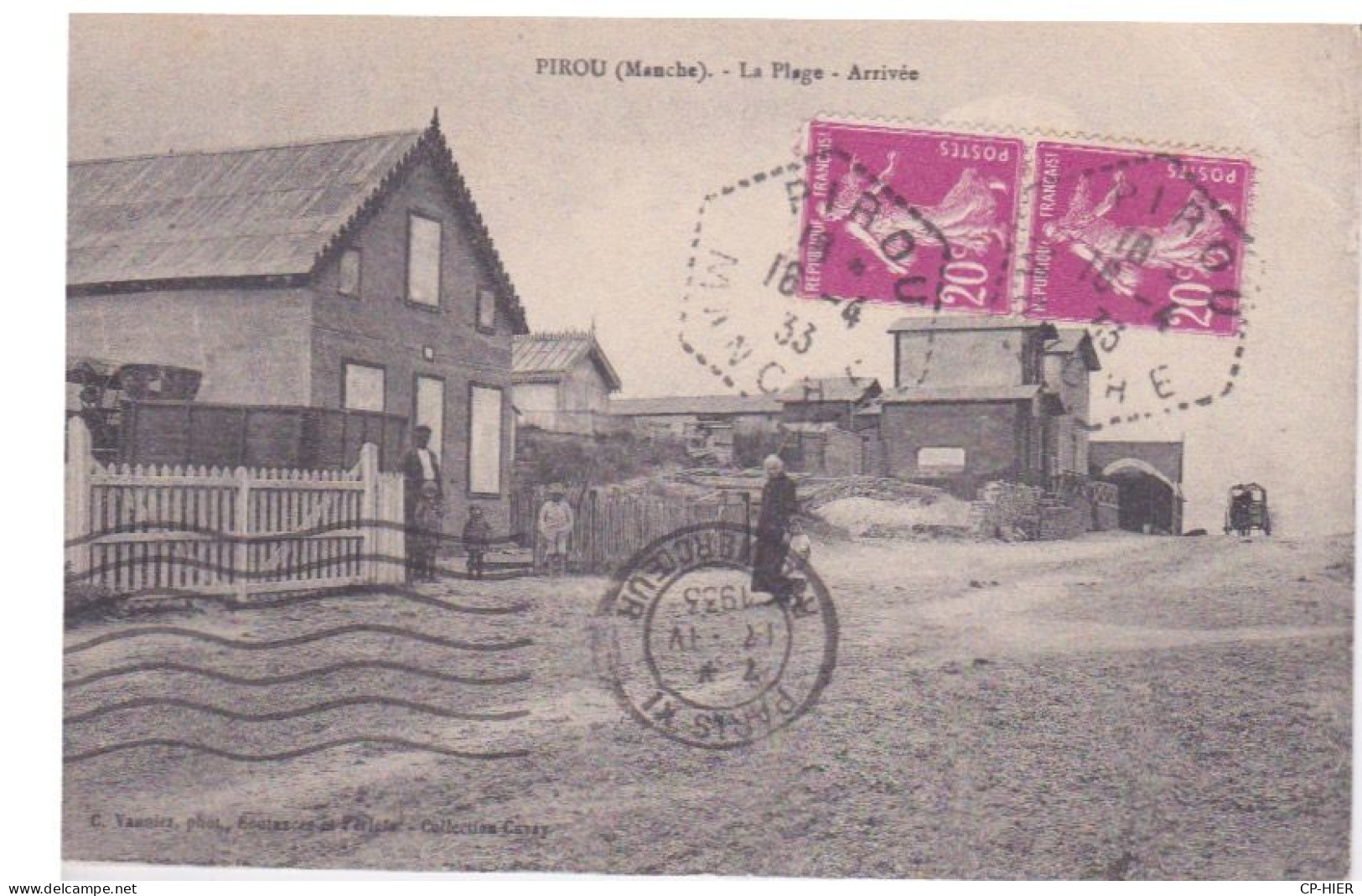 50 - MANCHE - PIROU - LA PLAGE ARRIVEE - BEAU CACHET POINTILLE OCTOGONAL 1933 - Sonstige & Ohne Zuordnung