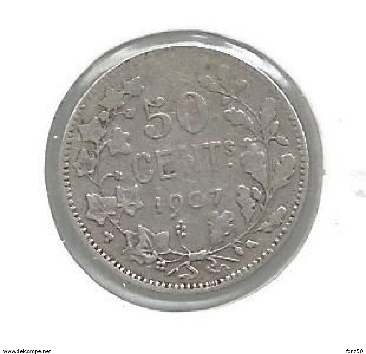 LEOPOLD II * 50 Cent 1907 Frans * Z.Fraai * Nr 12889 - 50 Centimes