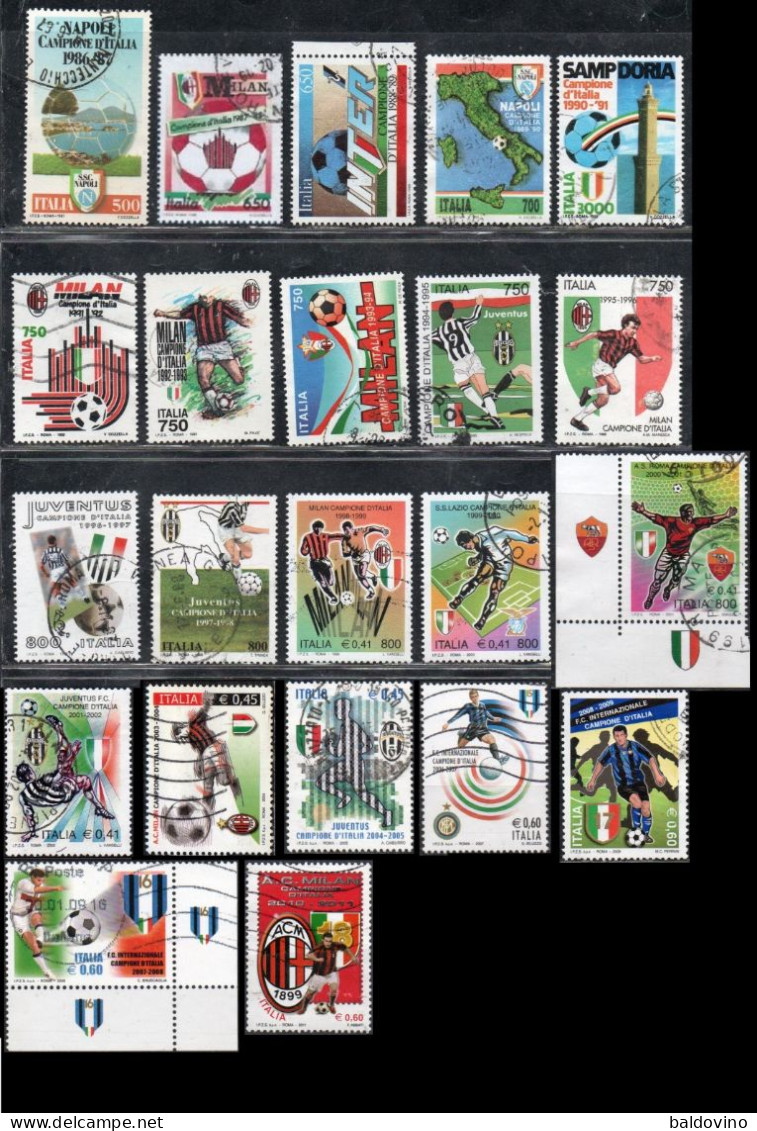 Italia 1987-2011 Squadra Vincitrice Del Campionato (scudetto) 22 Valori - Gebruikt