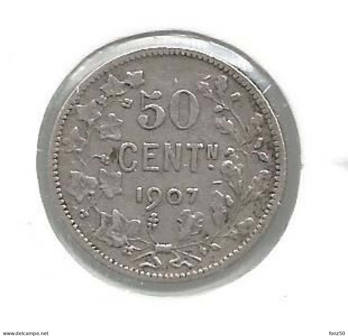 LEOPOLD II * 50 Cent 1907 Vlaams  Met Punt * Z.Fraai * Nr 12890 - 50 Centimes