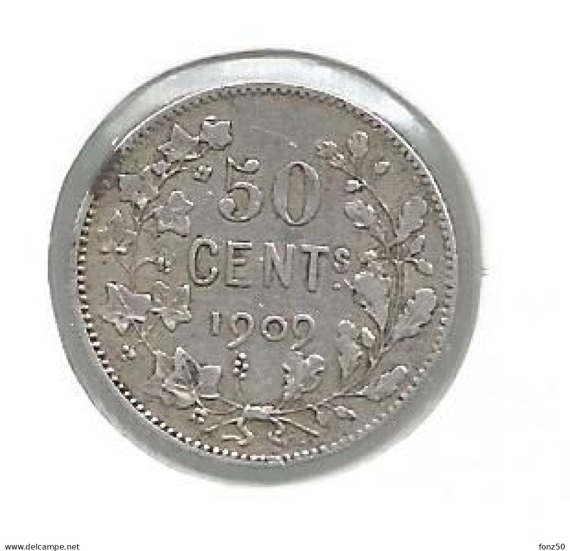 LEOPOLD II * 50 Cent 1907 Frans  Met Punt * Z.Fraai * Nr 12894 - 50 Centimes