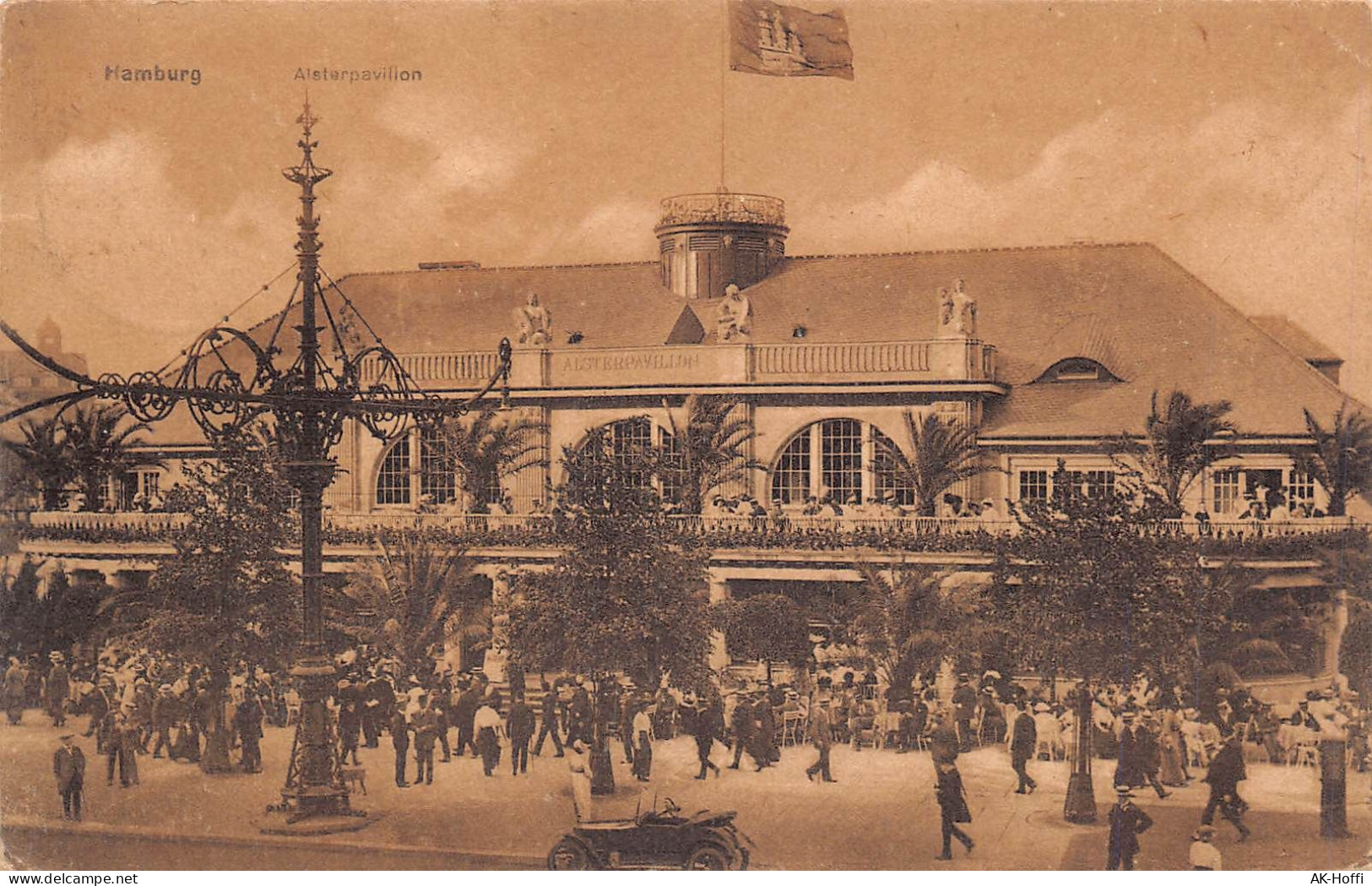 Hamburg-Neustadt, Alsterpavillon Gelaufen 1918 - Mitte