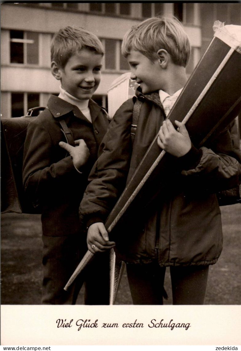 H1836 - TOP Glückwunschkarte Schulanfang - Kinder Zuckertüte - Verlag Reichenbach DDR - Eerste Schooldag