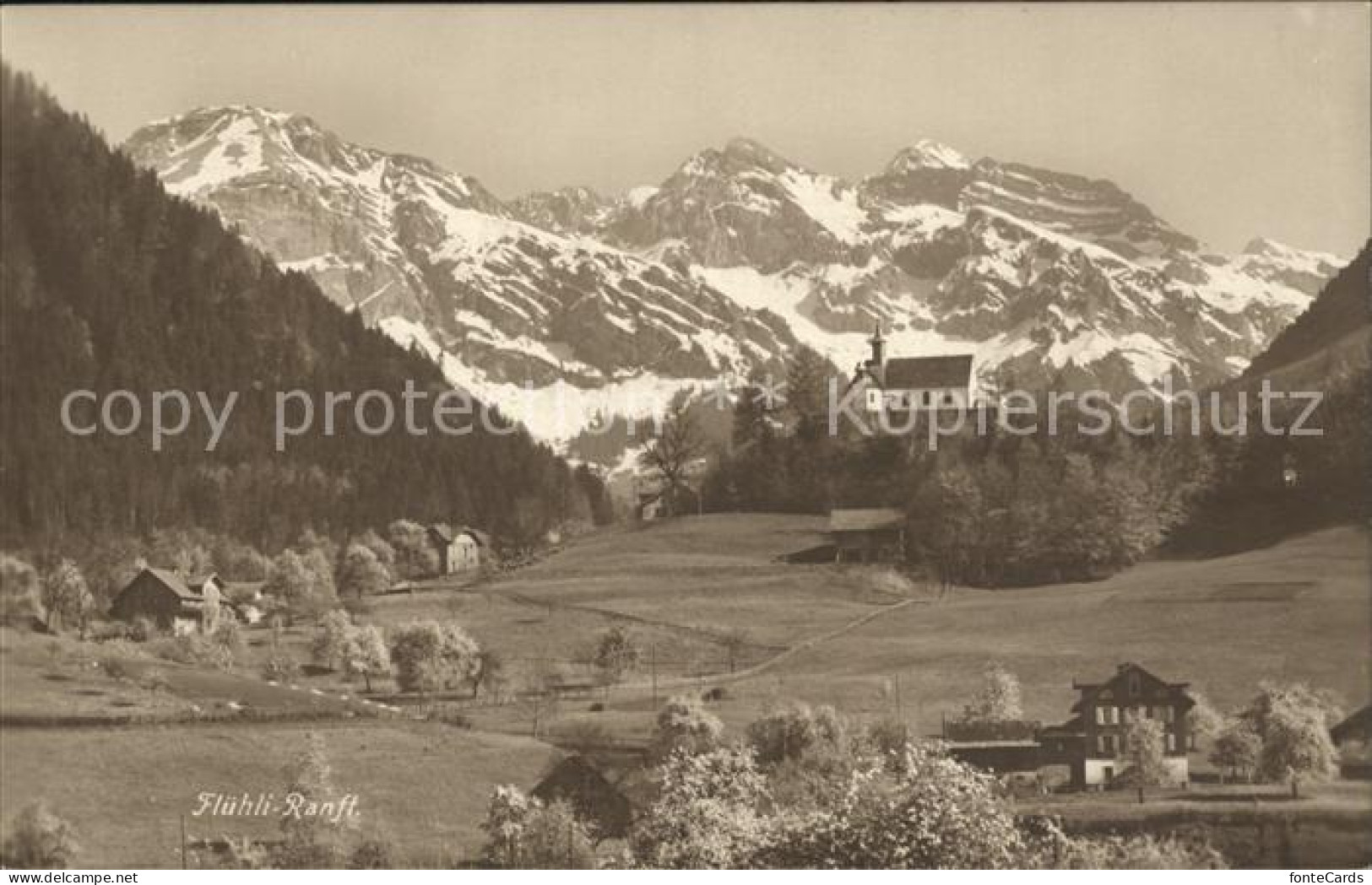 12044373 Fluehli Ranft Panorama Kapelle Alpen Sachseln OW - Andere & Zonder Classificatie