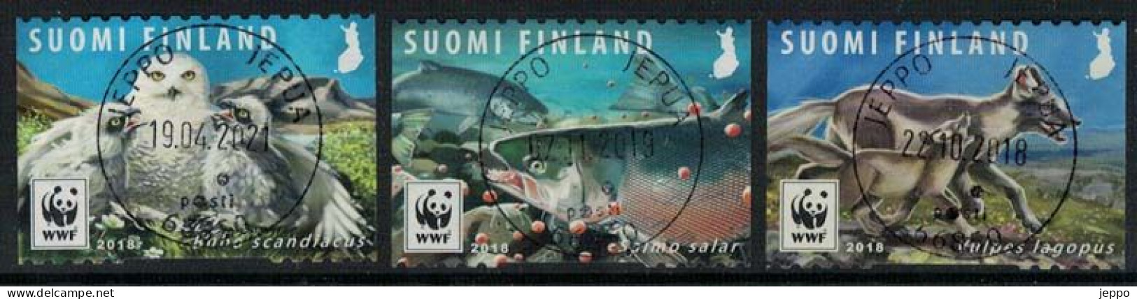 2018 Finland, WWF Endangared Species M 2563-5, Complete Fine Used Set. - Gebraucht