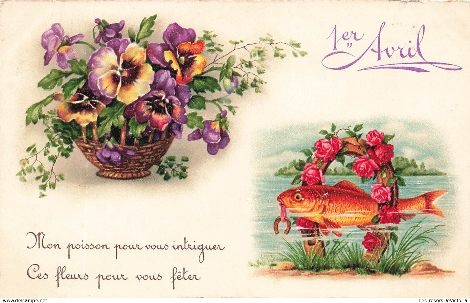 FETES - VOEUX - 1er Avril - Mon Poisson Pour Vous Intriguer - Carte Postale Ancienne - 1er Avril - Poisson D'avril
