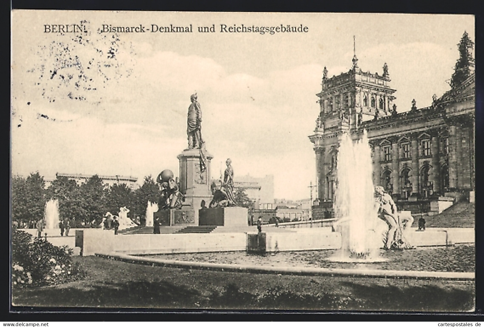 AK Berlin, Bismarck-Denkmal Und Reichstagsgebäude  - Tiergarten