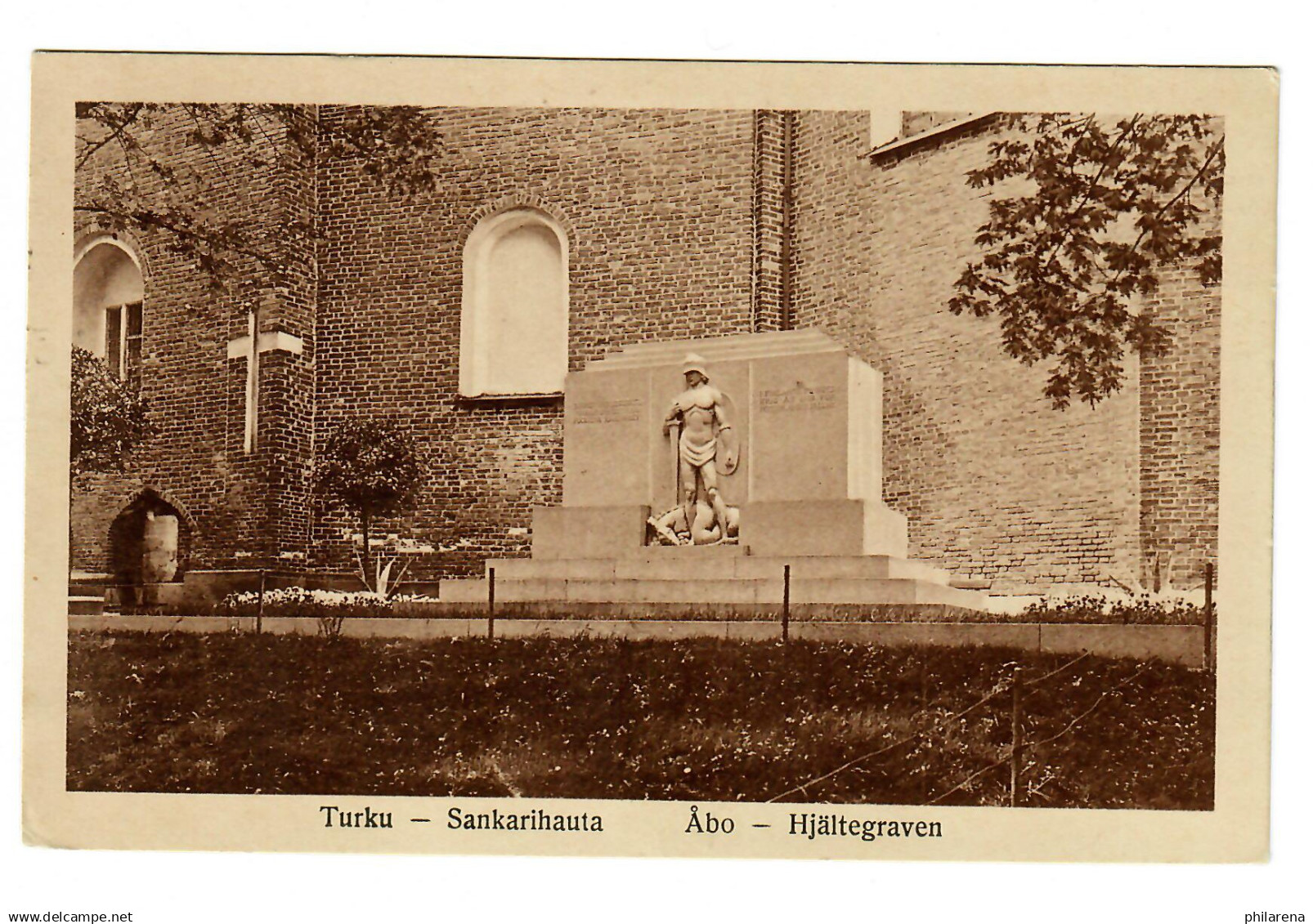 Ansichtskarte Turku-Sankarihauta 1926 Nach Stockholm - Other & Unclassified