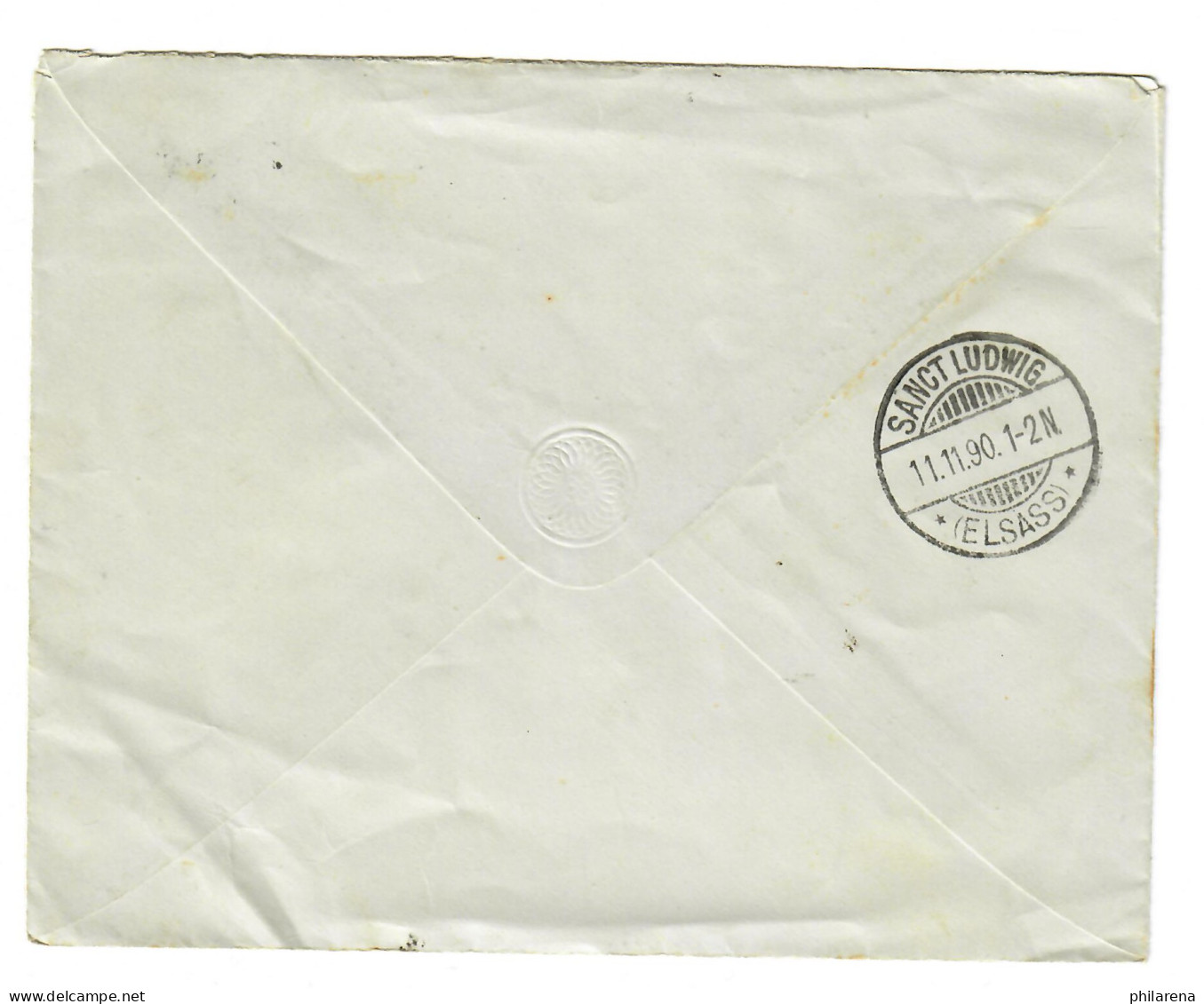 Brief Gebweiler, Ganzsachen Umschlag 1890 Nach St. Ludwig/Els. - Cartas & Documentos