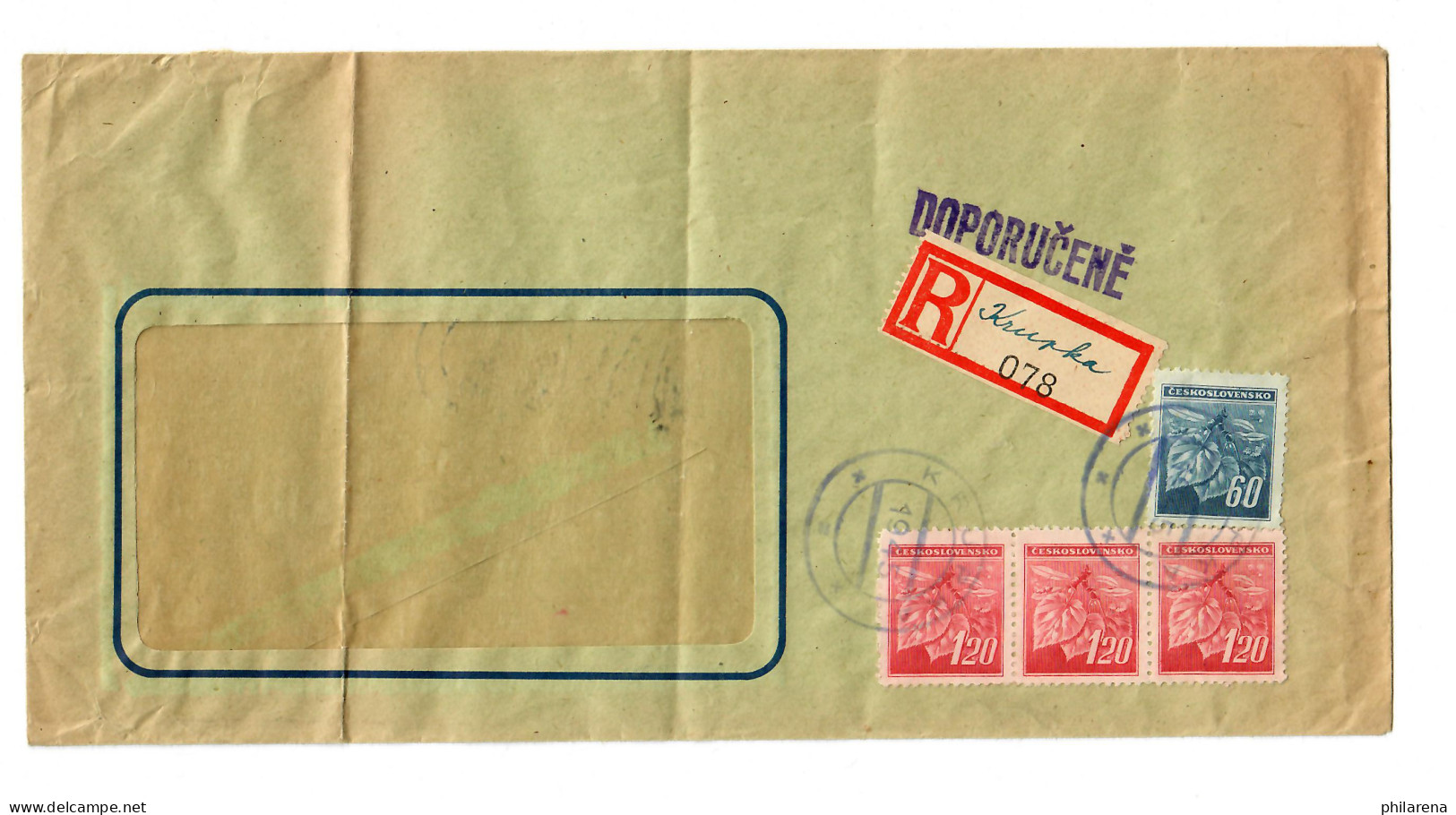 Provisorischer R-Zettel Krupka, 1945 Nach Prag - Other & Unclassified