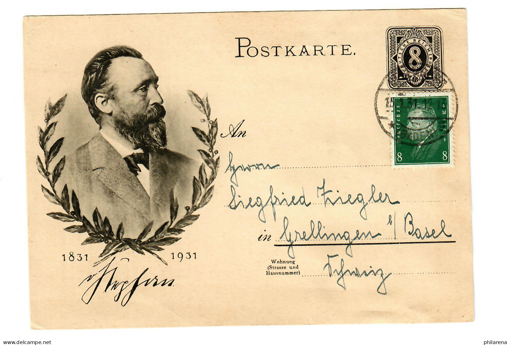 Postkarte Heinrich Stefan, 1931 Nach Grellingen - Covers & Documents