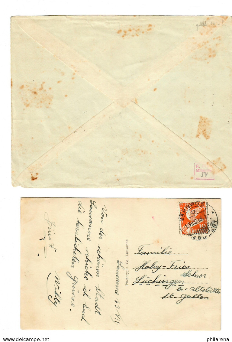 2x Zeppelin: Graf Zeppelin LZ 127 Von Danzig Nach Wien Und über Lausanne - Briefe U. Dokumente
