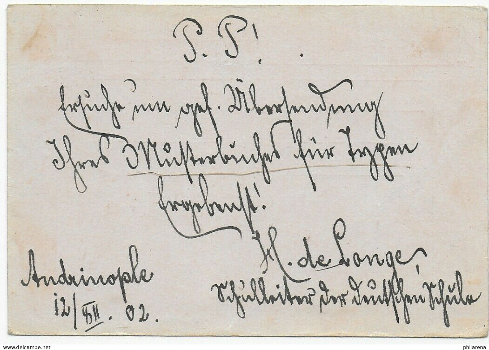 Postkarte Adrinopel (Edirne) 1902 Nach München - Altri & Non Classificati
