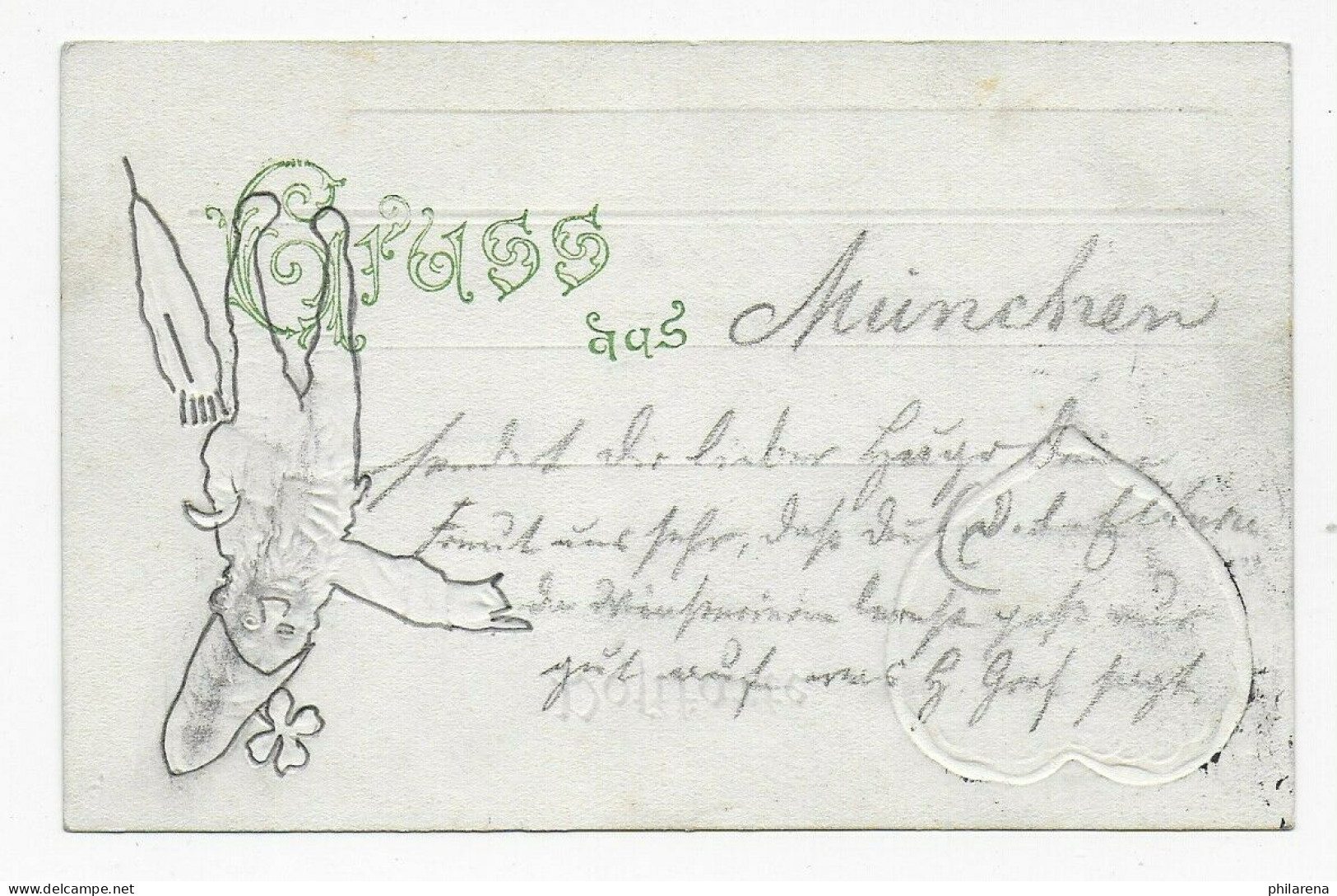 Handcolorierte Postkarte München Nach Losswig 1901 - Cartas & Documentos