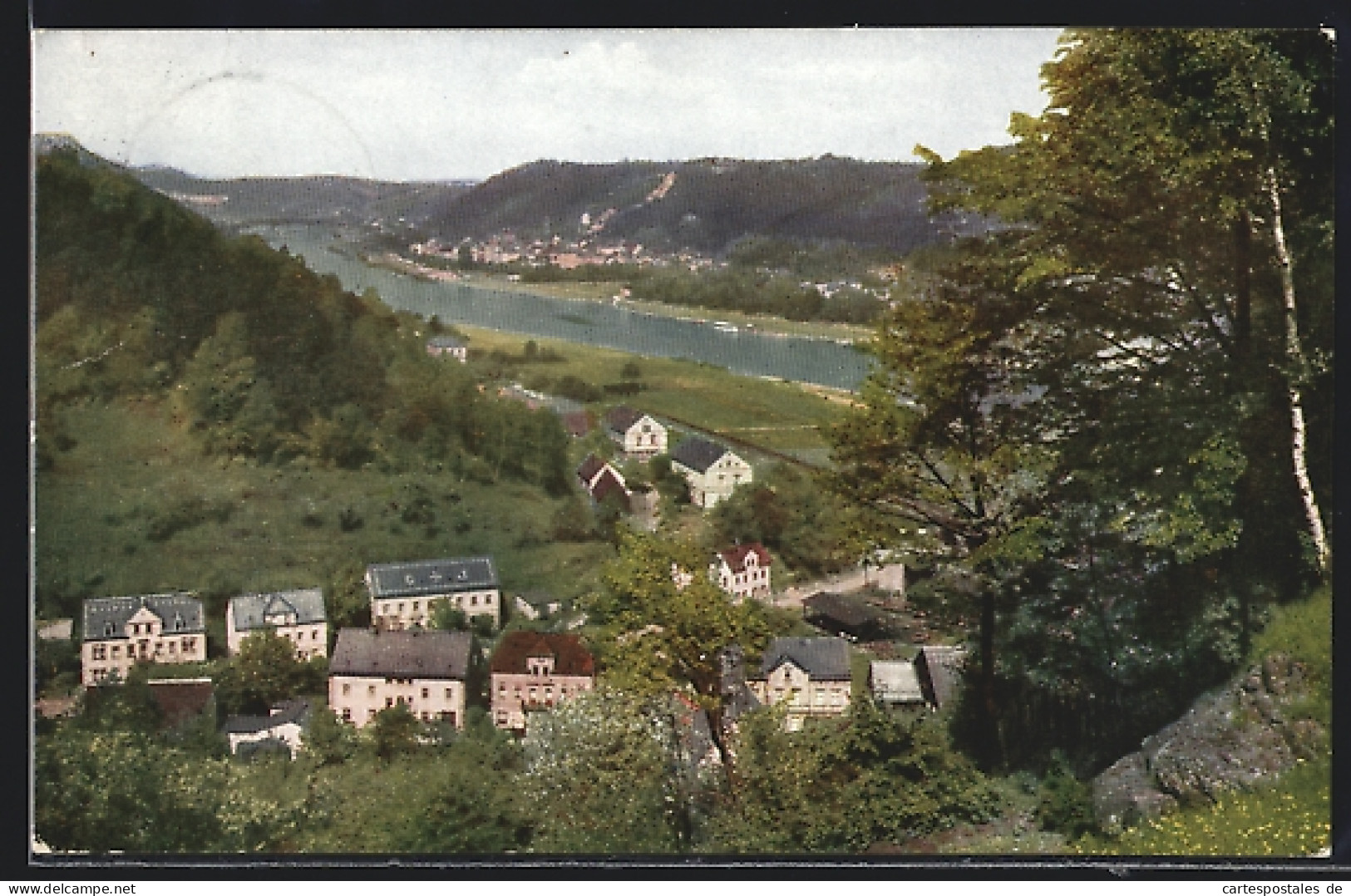 AK Bad Schandau /Sächsische Schweiz, Blick Von Der Carola Höhe Nach Schandau  - Bad Schandau