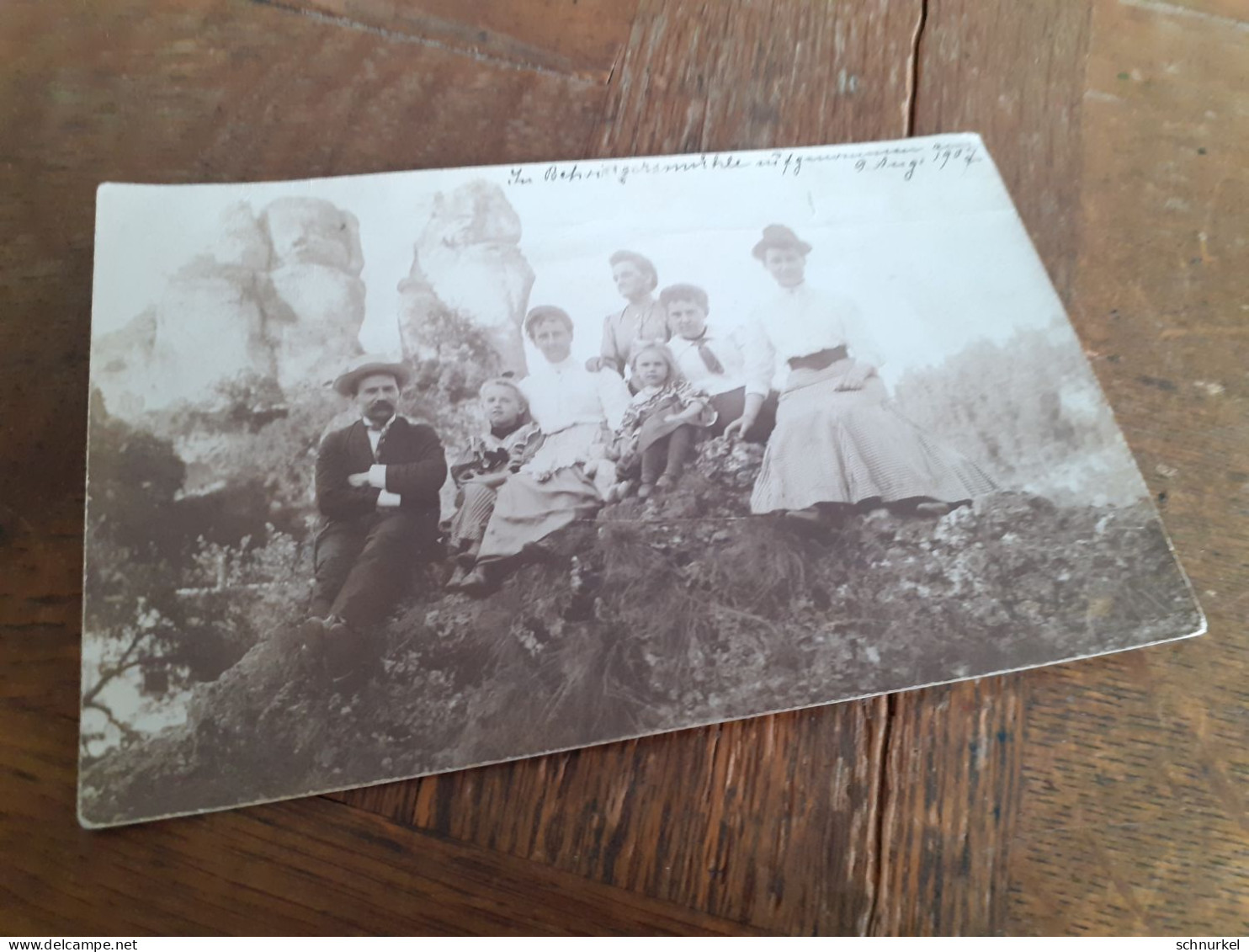 BEHRINGERSMUEHLE GOESSWEINSTEIN - - 1907 - FAMILIE Vor SAEULEN FELSEN - An MARIE SCHUELER In POTSDAM - MODE - Lugares