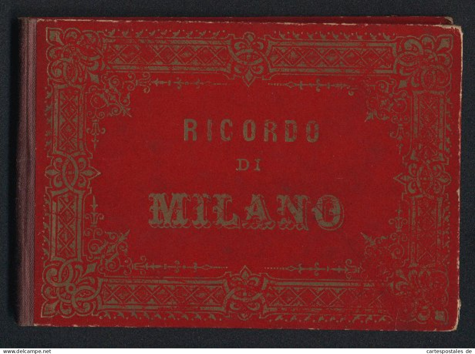 Leporello-Album Milano Mit 12 Lithographie-Ansichten, Campo Santo, Cortile Del Palazzo Marino, Piazza Del Duomo, Panor  - Lithografieën