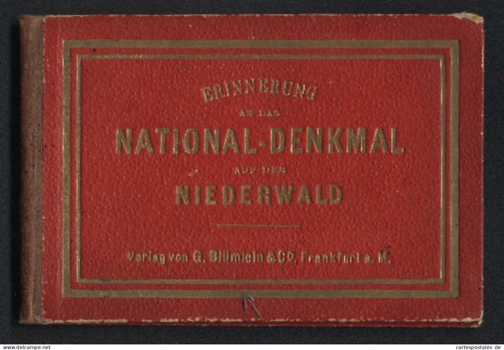 Leporello-Album National-Denkmal Niederwald Mit 12 Lithographie-Ansichten, Rüdesheim, Bingen, Germania, Kaiser Relief  - Lithographien