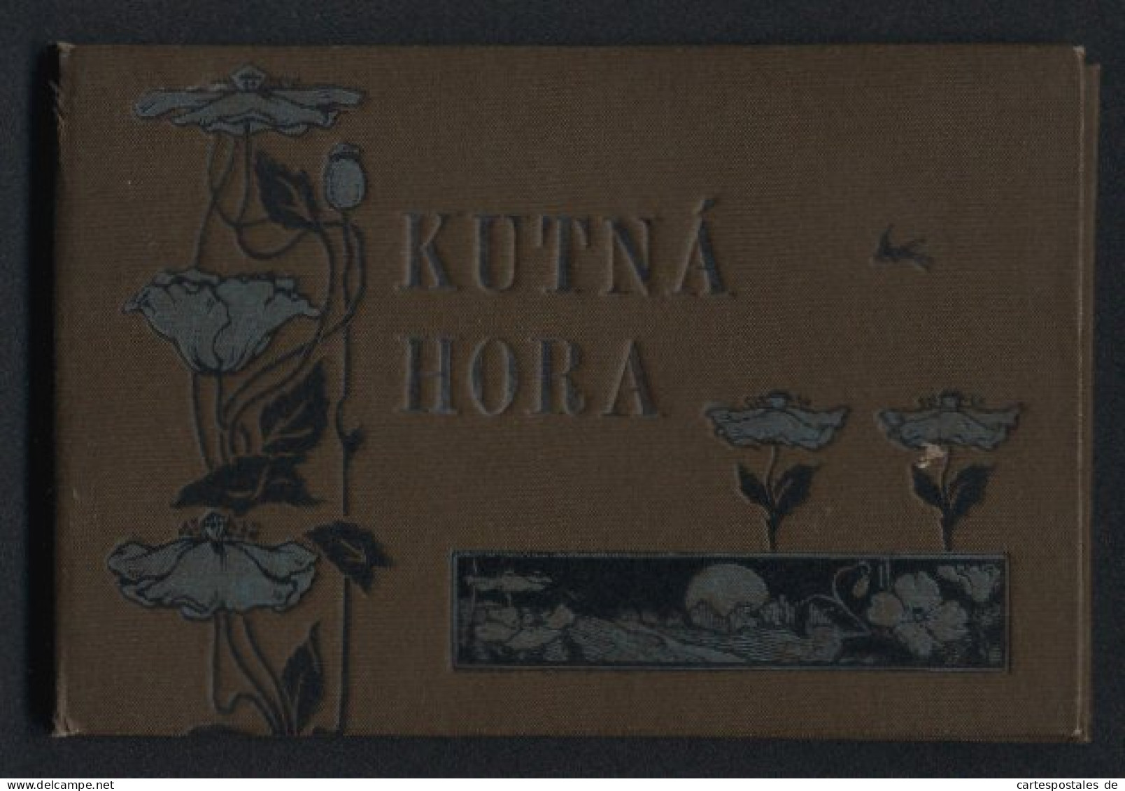 Leporello-Album Kutna Hora Mit 14 Lichdruck-Ansichten, Sokolovna, Kamenna Kasna, Chram Svate Barbory, Kameny Dun  - Lithographien