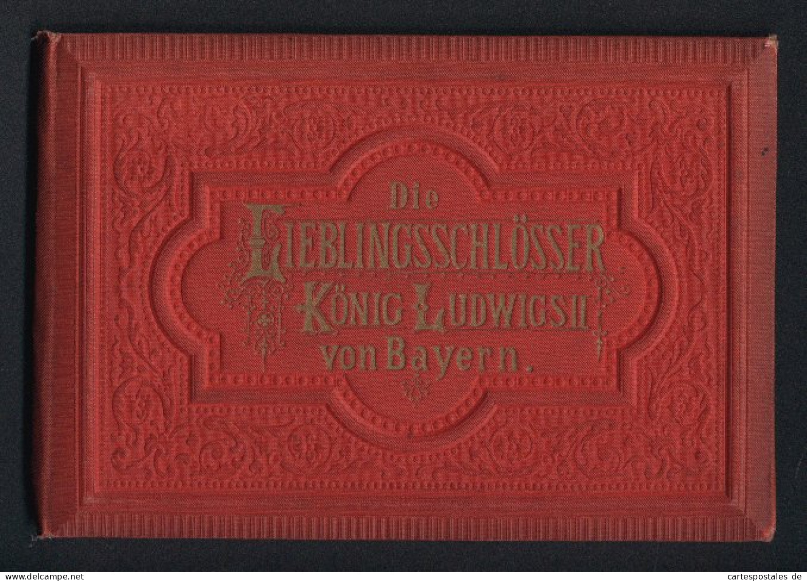 Leporello-Album Lieblingsschlösser König Ludwig II. Mit 17 Lithographie-Ansichten, Linderhof, Kiosk, Neuschwanstein,  - Lithografieën