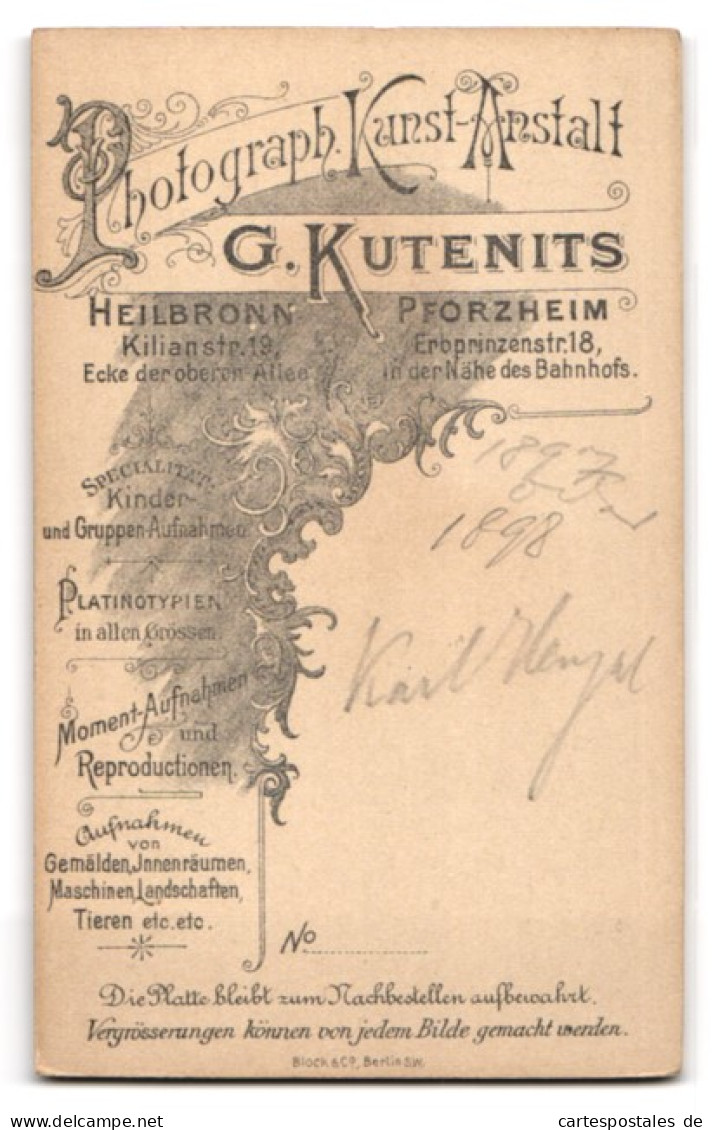 Fotografie G. Kutenits, Heilbronn, Kilianstr. 19, Eleganter Junger Mann Mit Anzug Und Krawatte  - Anonyme Personen