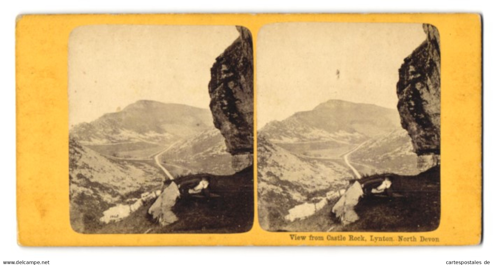 Stereo-Photo Unbekannter Fotograf, Ansicht Lynton, View From Castle Rock, 1864  - Stereo-Photographie