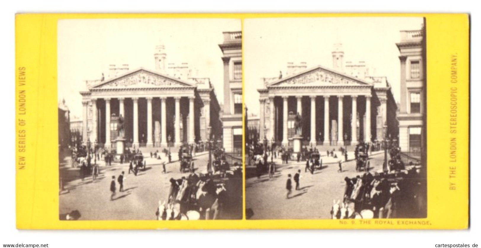 Stereo-Photo London Stereoscopic Co., London, Ansicht London, The Royal Exchange  - Stereoscoop