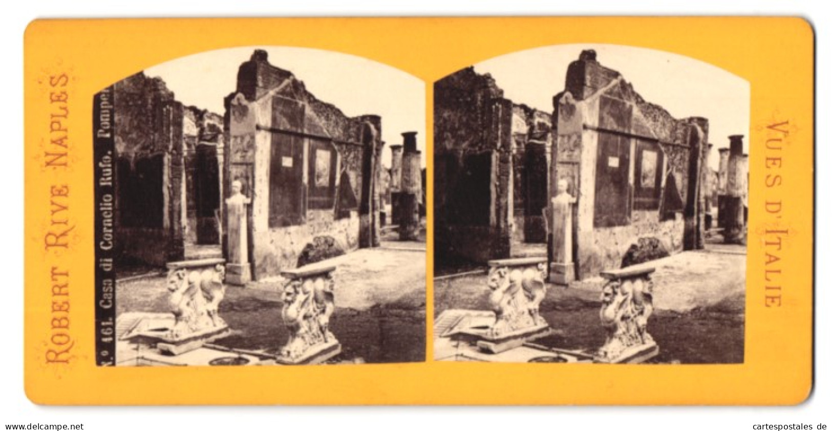 Stereo-Foto Robert Rive, Naples, Ansicht Pompei, Casa Di Cronelio Rufo  - Stereoscopic