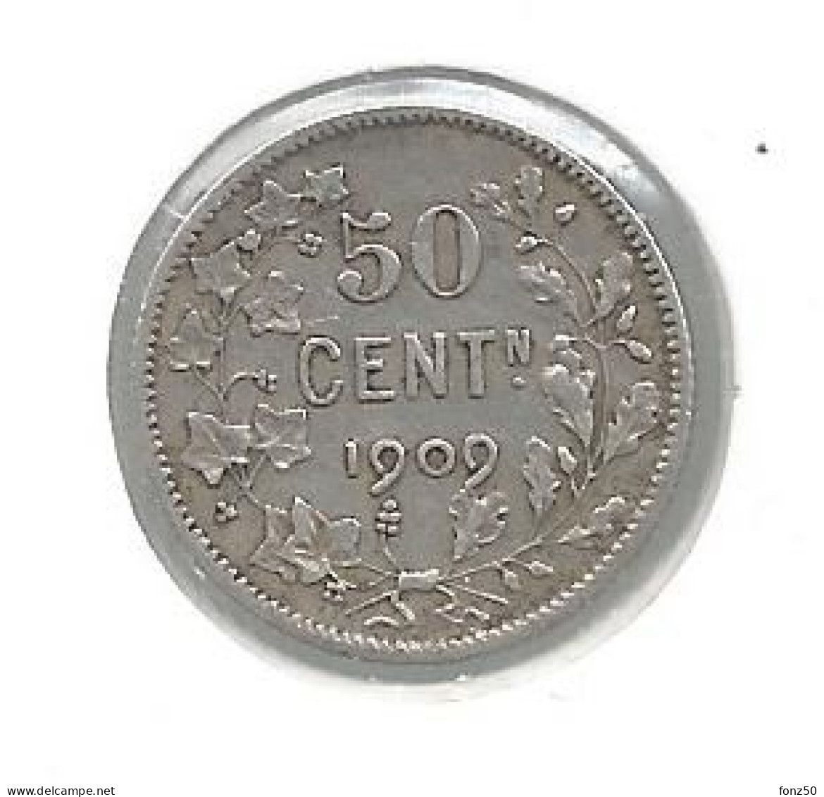 LEOPOLD II * 50 Cent 1909 Vlaams  Met Punt * Prachtig * Nr 12898 - 50 Centimes
