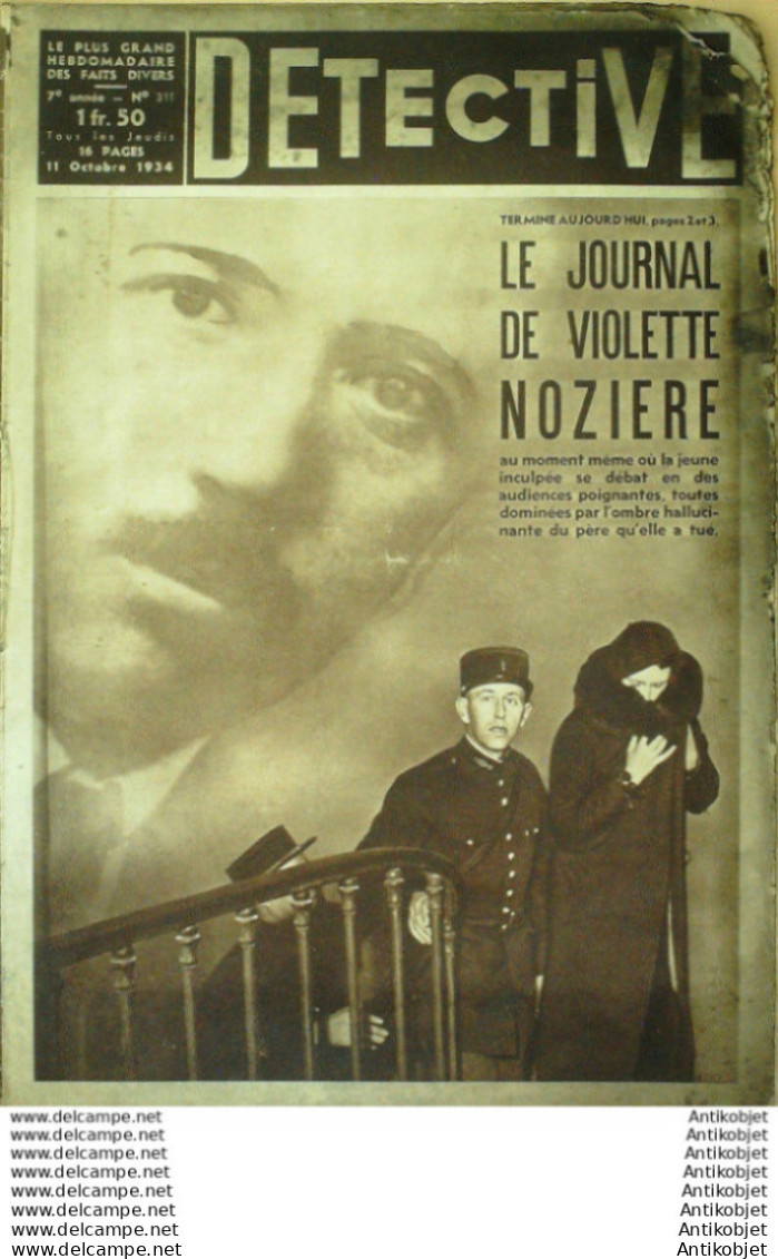 Détective 1934 N°311 Dpt 06-75-84-89 Bronx Violette Nozière - Gente