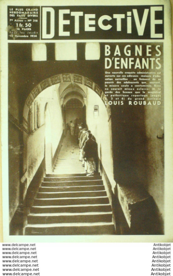 Détective 1934 N°316 Dpt 37-75 Alger Alexandrie Budapest Montmartre - Gente