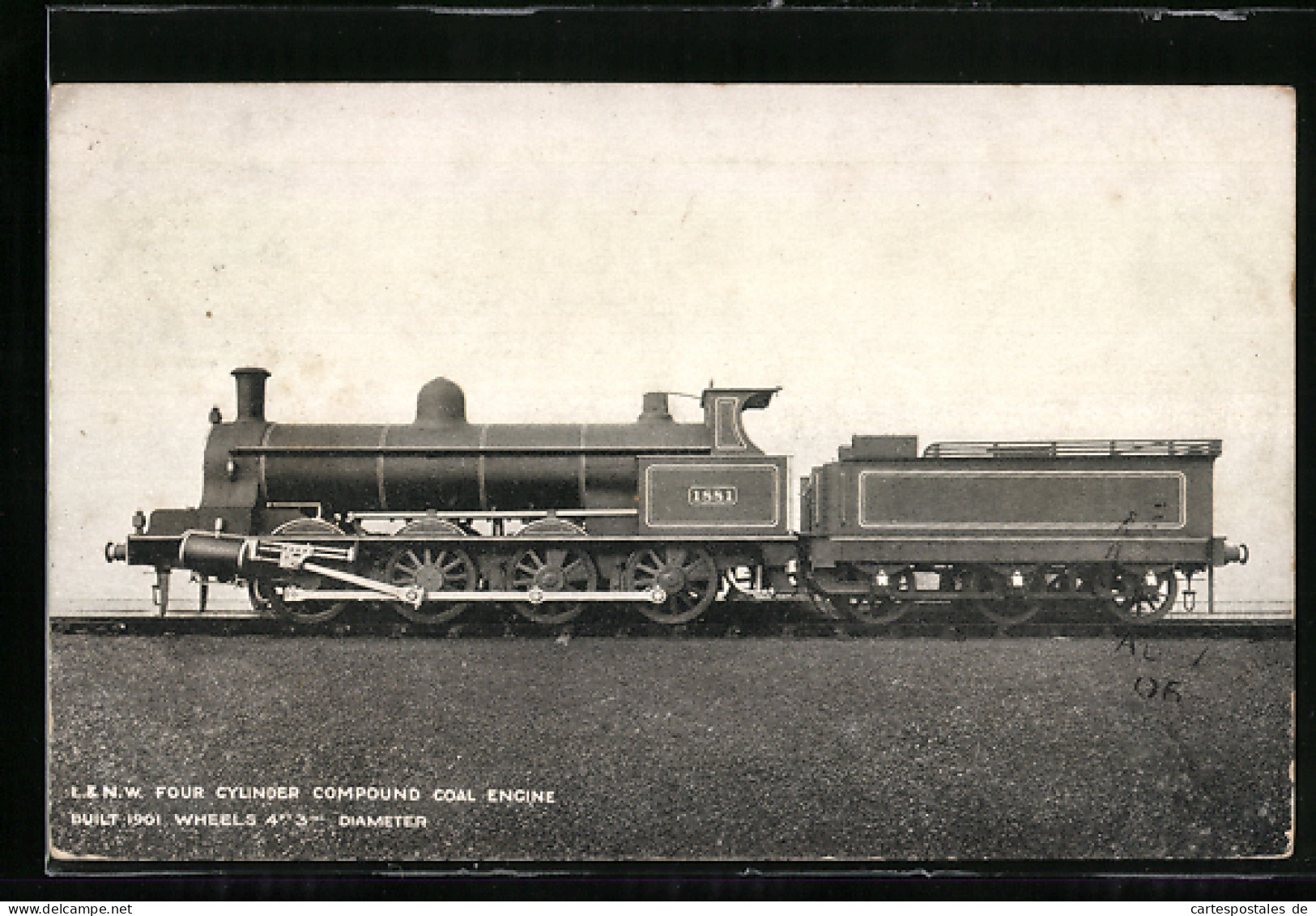 Pc Englische Eisenbahn 1881, Four Cylinder Compound Coal Engine  - Trains