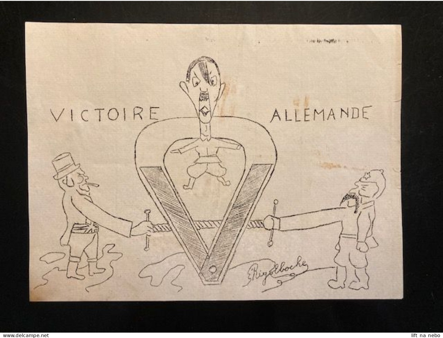 Tract Presse Clandestine Résistance Belge WWII WW2 Dessin Satyrique / Signé: Rigolboche - Documentos